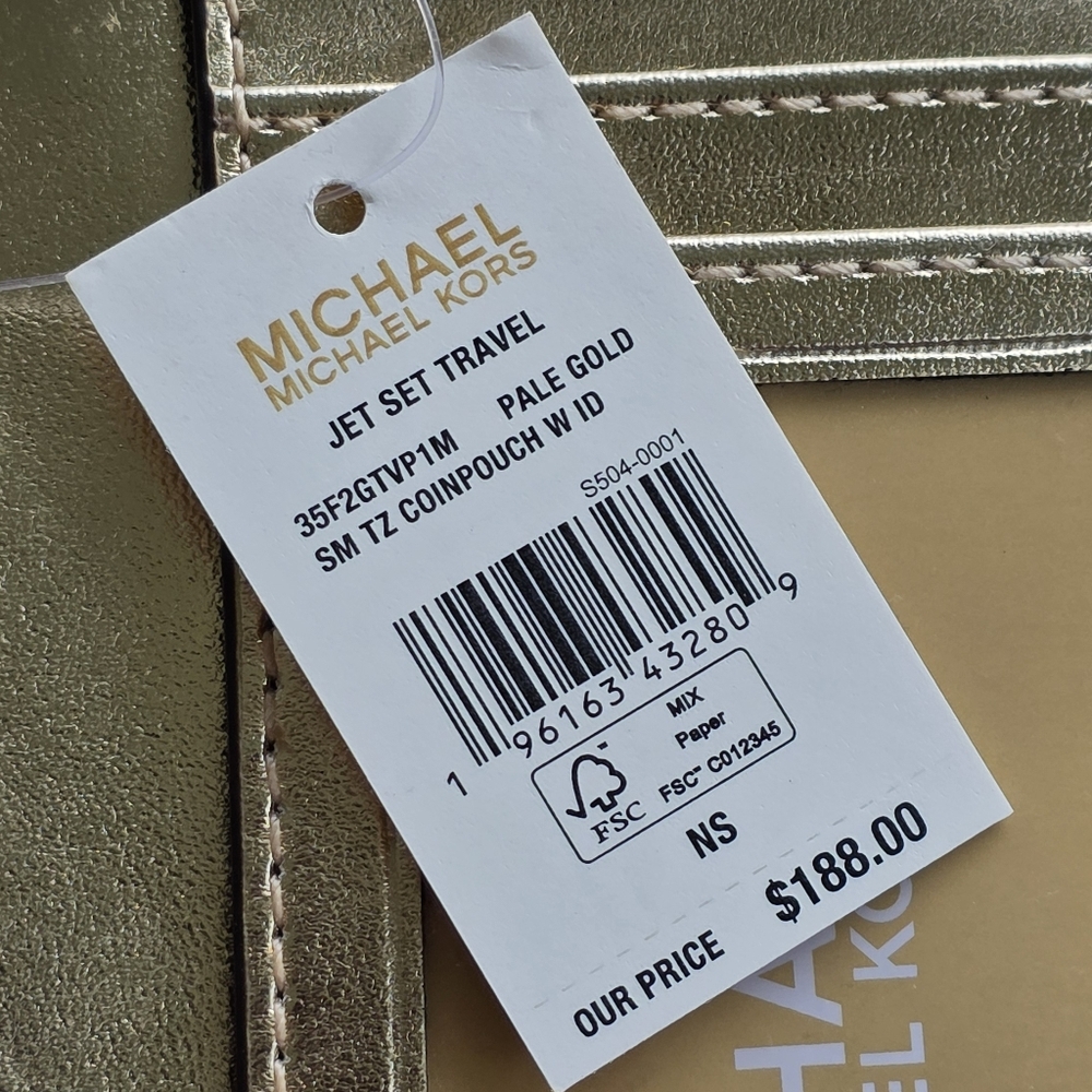 Michael Kors Jet Set Logo Small Gold Coin Wallet - Picture 5 of 6